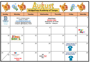 ✨August 2025 Activity Calendar ✨ ✨Welcome back Bulldogs!✨